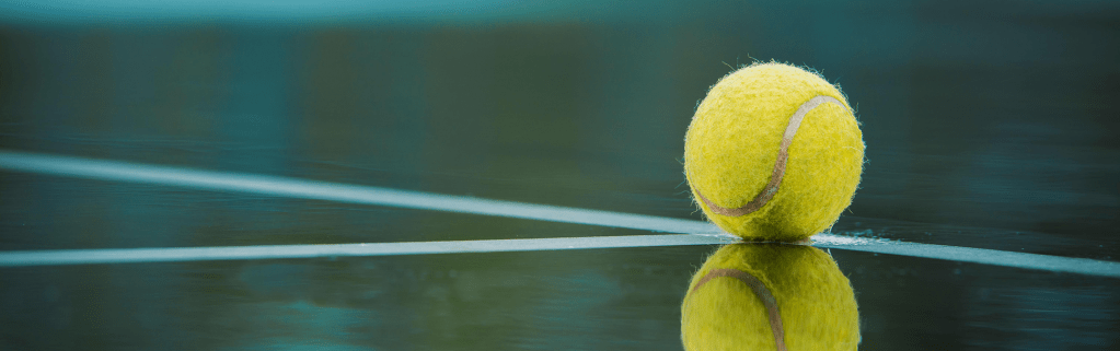 Tennis ball on court 